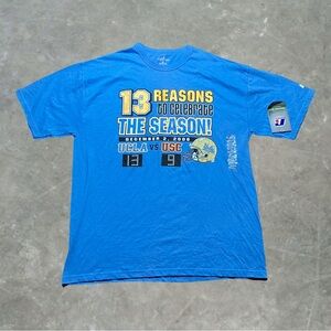 ☀️ Vintage Russell Athletic UCLA Bruins College Football Graphic Tee Mens L Blue